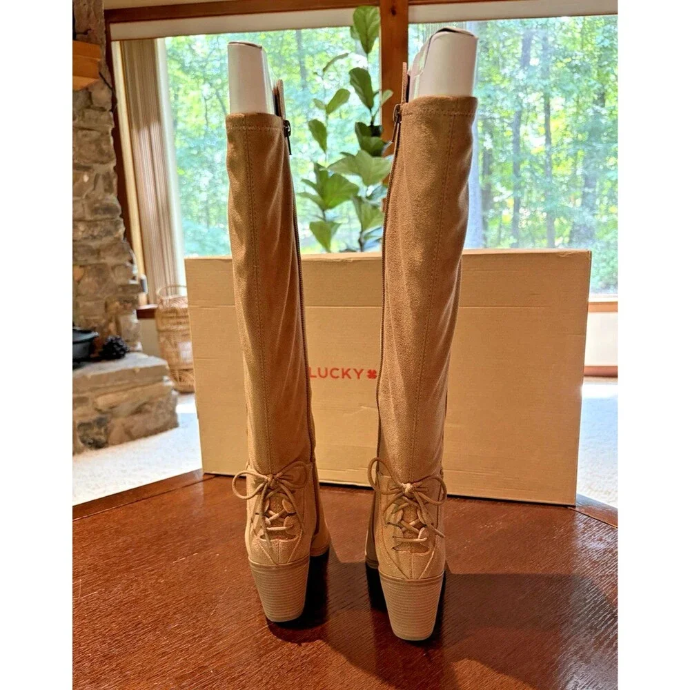 Lucky Brand Mekinna Over The Knee Suede Leather Boots Size 8M New In Box